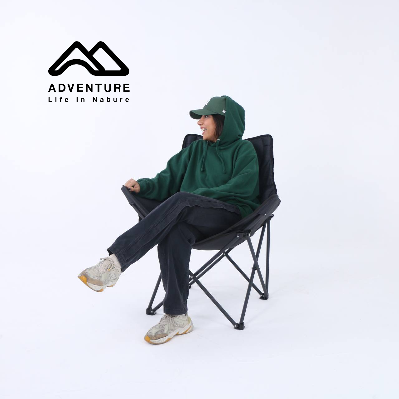 صندلی تاشو هپی کمپ سایز Large مشکی